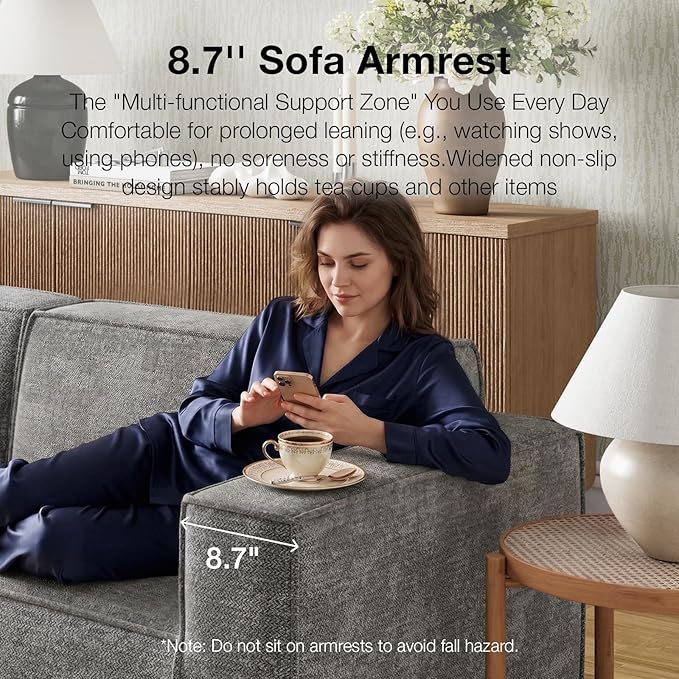 Novilla 117.7" Modular Sectional Sofa, No Assembly Cloud Sectional Couch - Image 6
