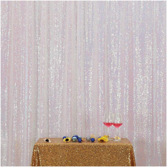 Poise3EHome 6FT x 6FT Iridescent Sequin Photography Backdrop Curtain for Party Decoration