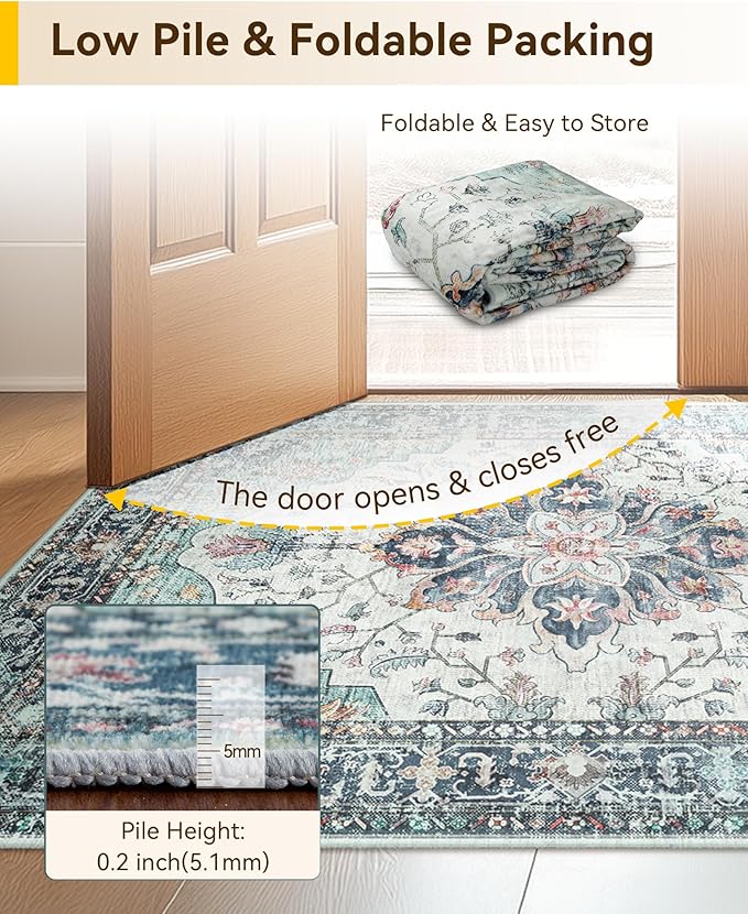 RELEANY Area Rugs 2'x6' Runner Rug Non Slip Washable - Image 7