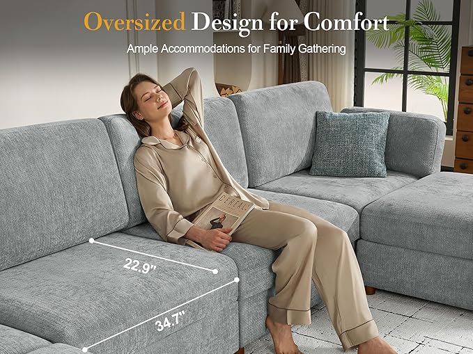 109'' Oversized Modular Sectional Sofa - Image 6
