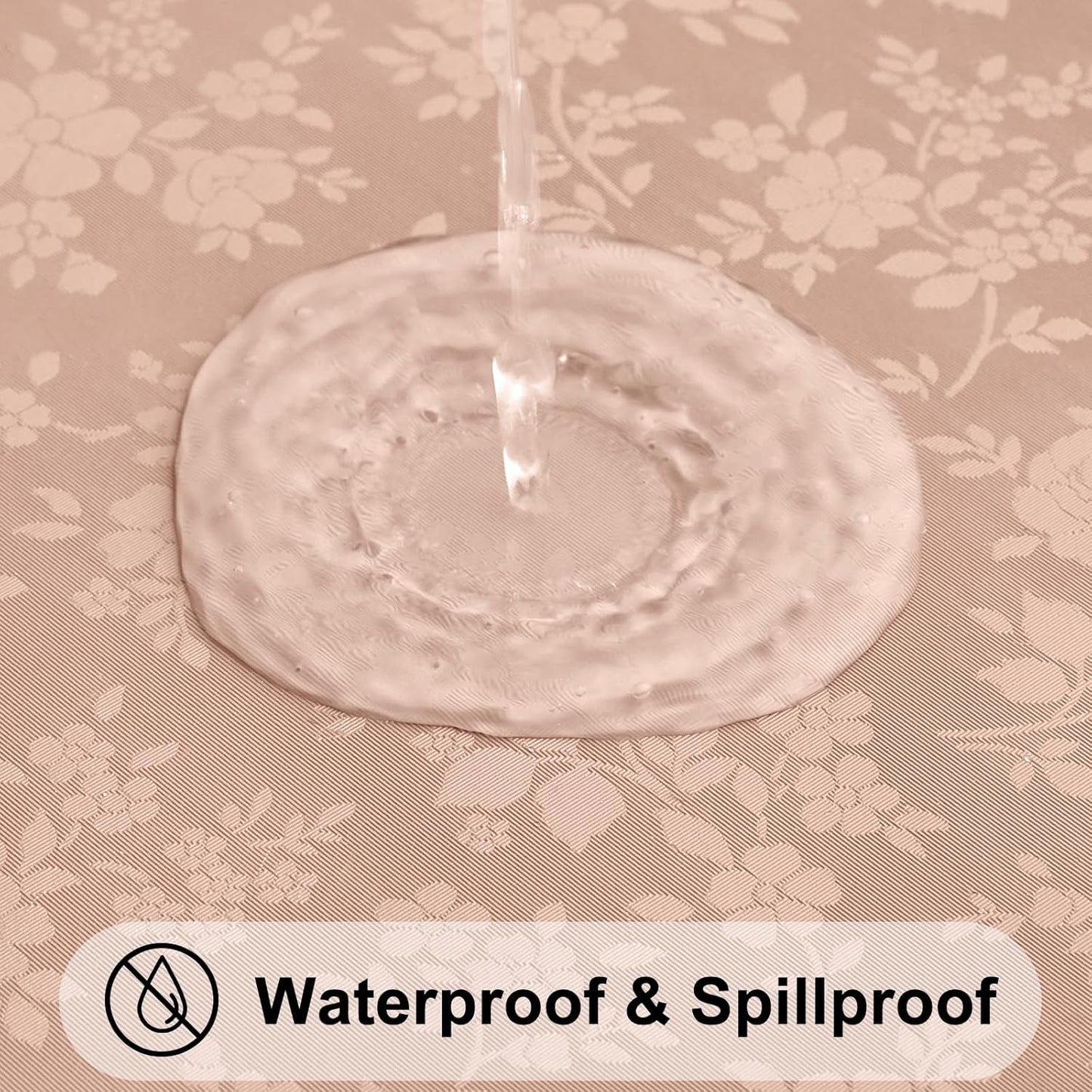 Smiry Rectangle Table Cloth, Waterproof Heavy Duty Vinyl Tablecloths, Wipeable Washable Table Cover for Kitchen and Dining Room (Tan, 60" X 84")