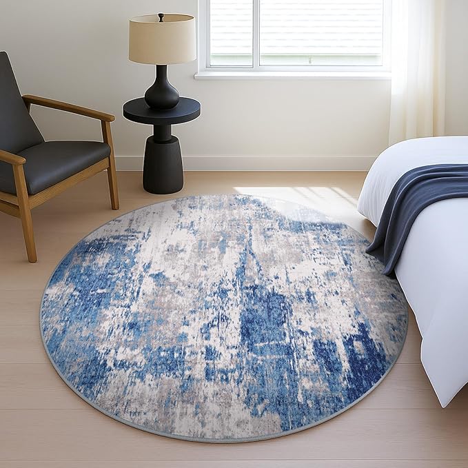 RELEANY Washable Area Rugs 4ft Non-Slip Modern Abstract Soft - Image 2