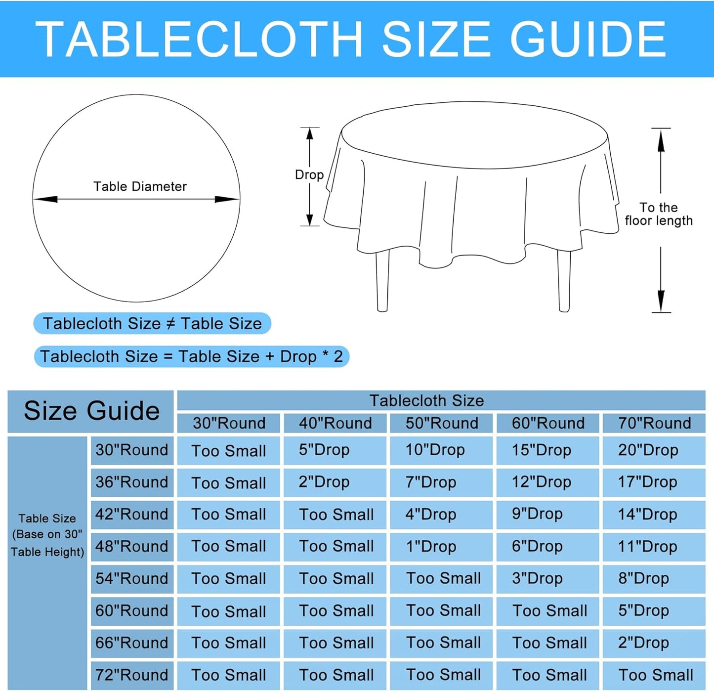 Hiasan Round Linen Tablecloth 60 Inch - Table Cloth Round Tablecloth Wrinkle and Stain Resistant Washable Polyester Fabric for Dining Room Kitchen Party, Beige