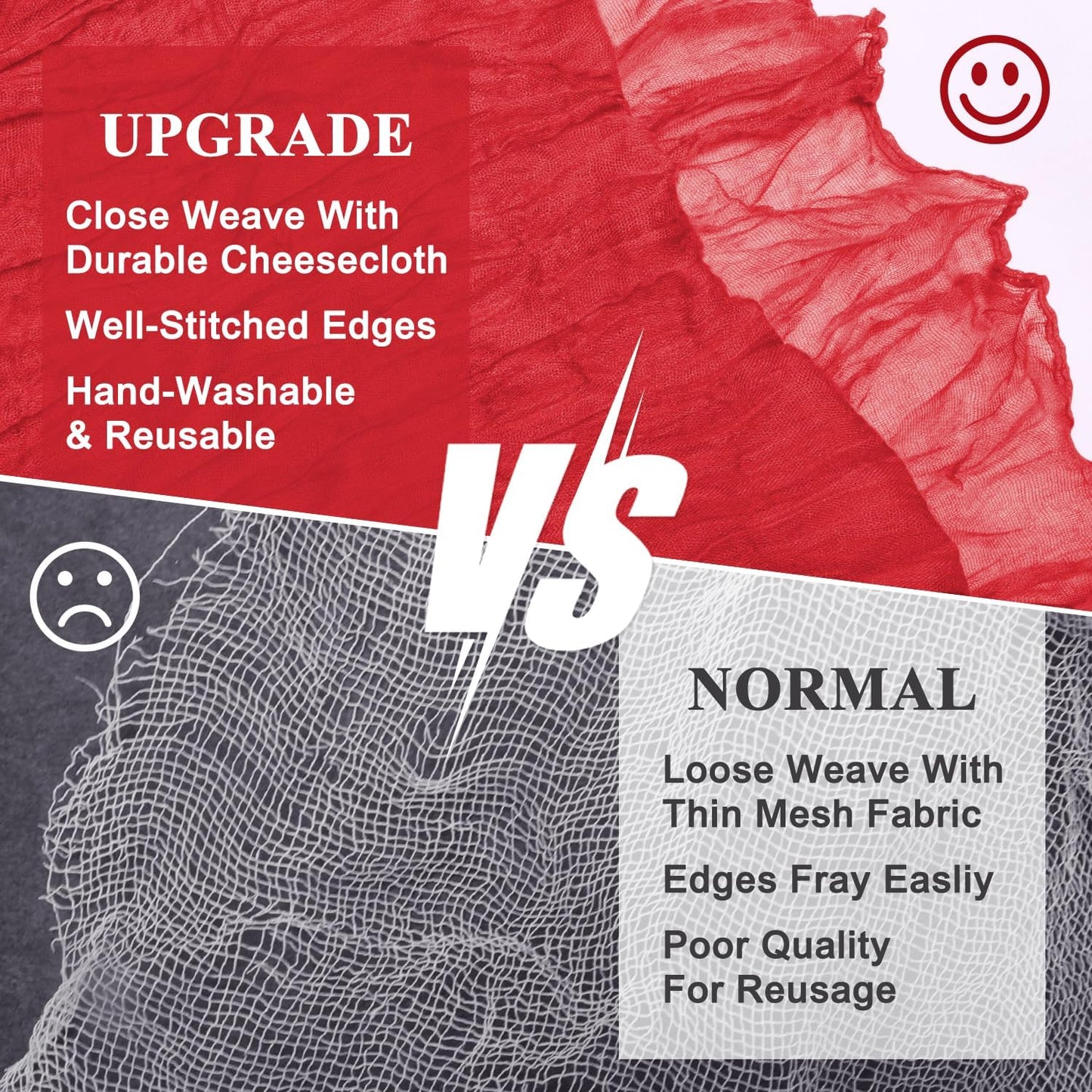 Asee'm 2PCS Fall Table Runner Cheesecloth 10FT Red Boho Gauze Fabric Rustic Sheer Cheese Cloth Runners for Thanksgiving Christmas Wedding Bridal Shower Party