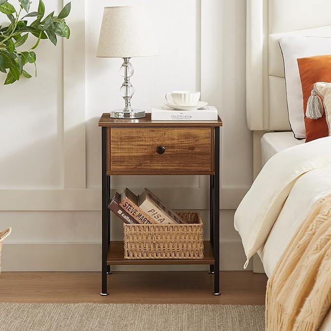 VECELO Nightstands Set of 2, Modern Bedside End Tables, Night Stands - Image 2