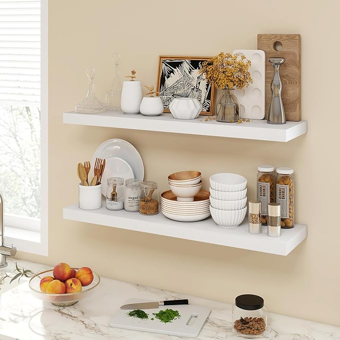 Acovy 36 Inch Floating Shelves, 9.3" Deep Floating Shelf Wall Mounted, Rustic - Image 2