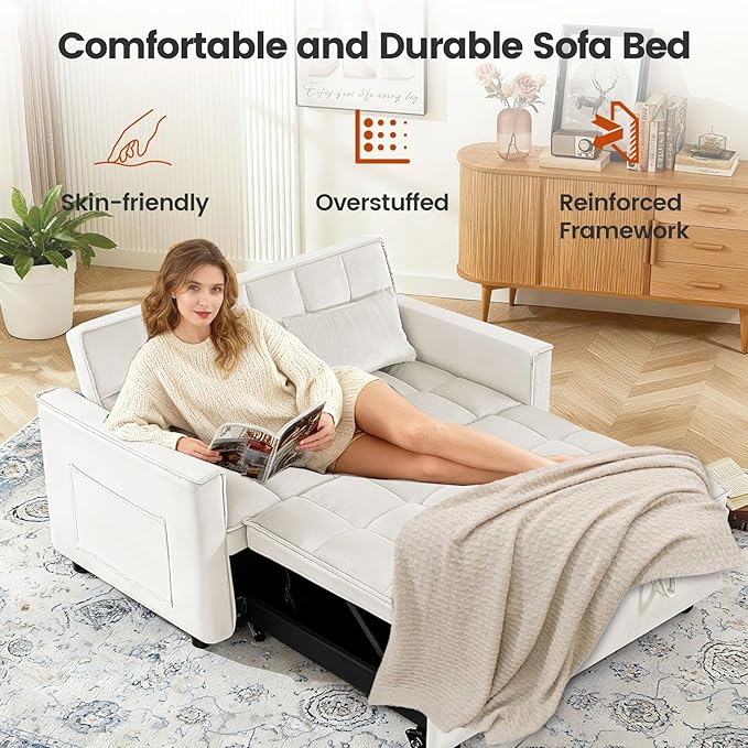 3 in 1 Convertible Sofa Bed, Loveseat Sleeper Sofa - Image 5