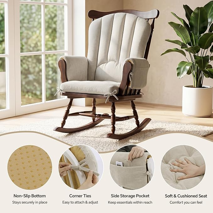 BALAPET Wingback Rocking Chair Cushion Set of 4, Ergonomic High Back Cushion - Image 5