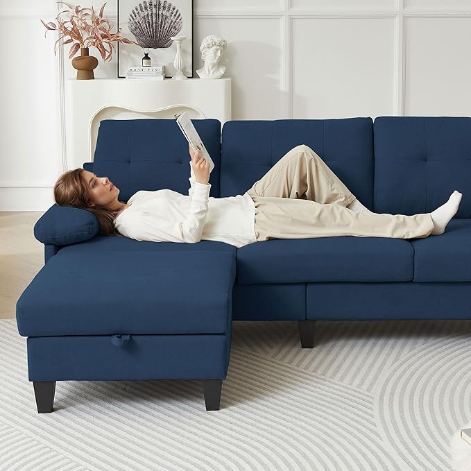 84" Convertible Sectional Sofa, Deep 3-Seat L Shaped Sectional Couch - Image 7