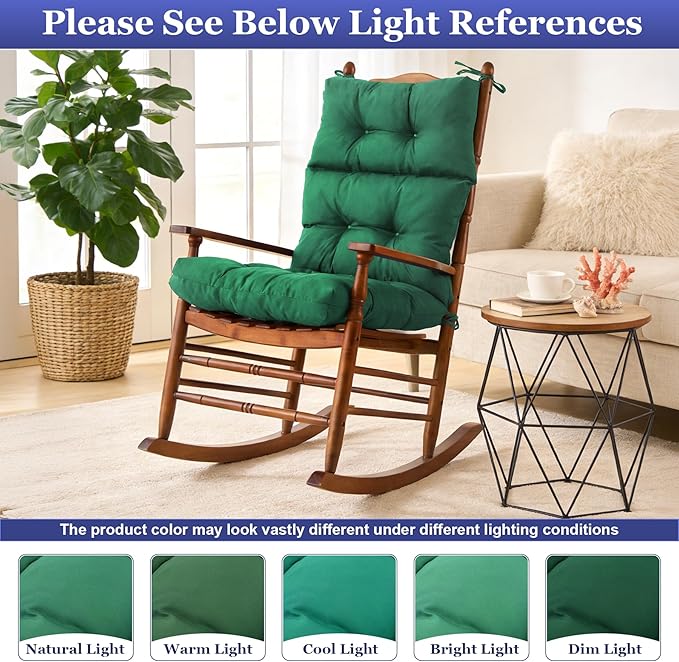 Rocking Chair Cushion, Waterproof and Fade-Resistant Adirondack Rocker Cushions - Image 6