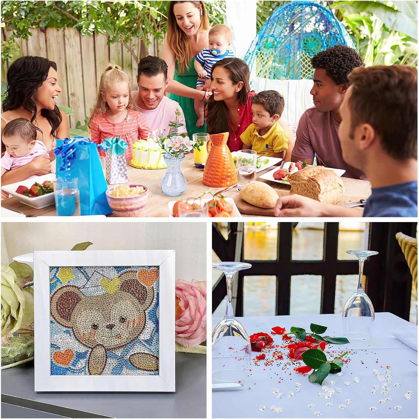 5000 pcs/Pack Wedding Table Scatter Confetti Crystals Acrylic Diamonds 6 mm Rhinestones for Wedding, Bridal Shower, Vase Beads Decorations (6mm, Black)