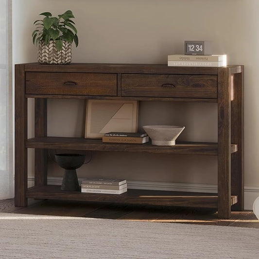 Grain Wood Furniture Montauk Console Table, Solid Wood by GrainWoodFurniture