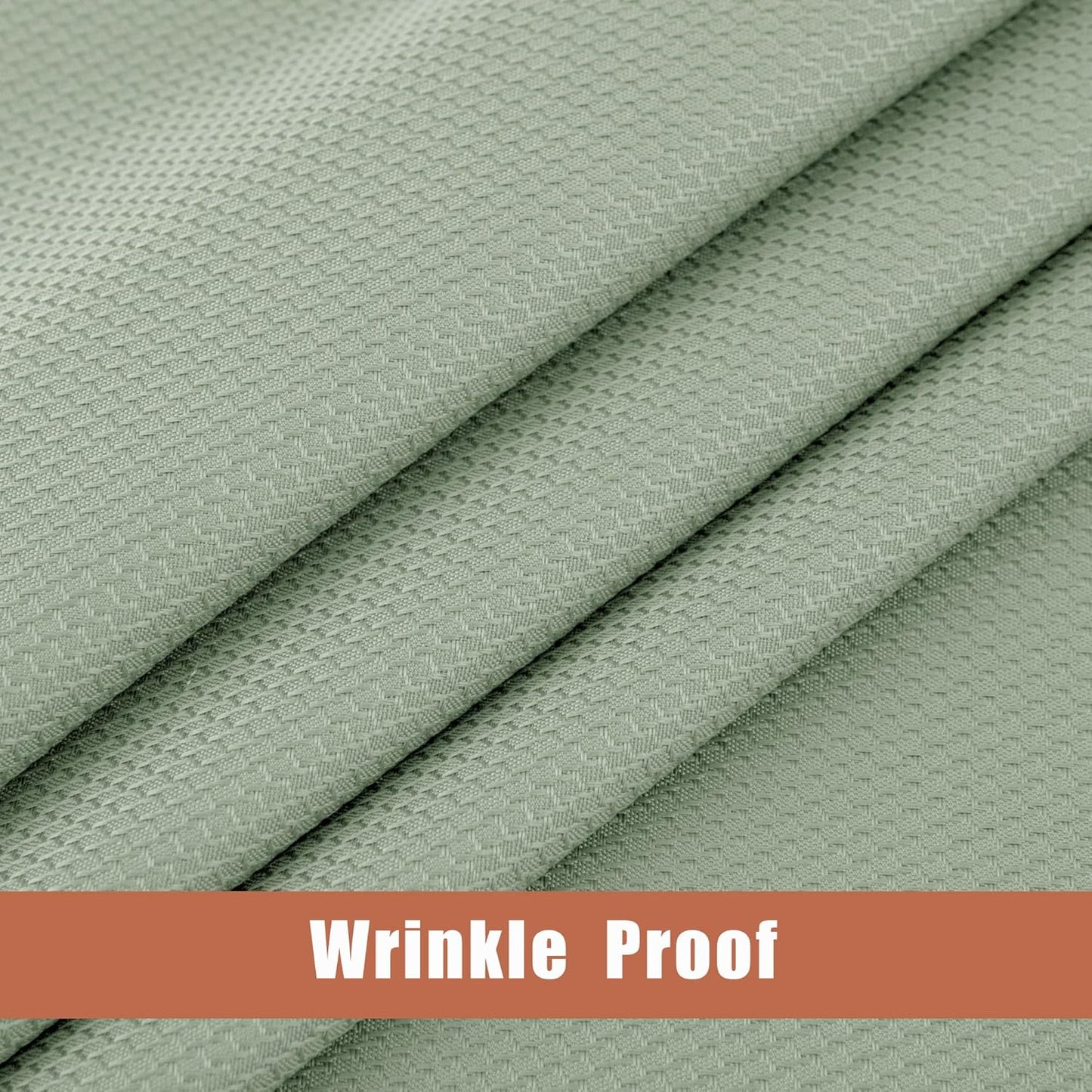 Fitable Textured Table Cloth for Rectangle, 2 Pack - 52 x 70 inch, Sage Green - Waterproof Heavy Duty Fabric Tablecloth for Dinner Party Banquet Event