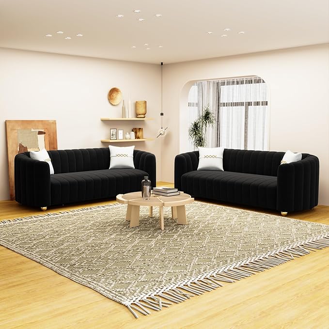 KEAI 83.46" Velvet Couch for Living Room Large Modern Sofa - Image 7