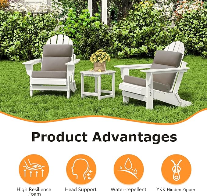 Unimatta Sunbrella Outdoor High Back Chair Cushion Seat Pads, 44 x 21 Inch - Image 3