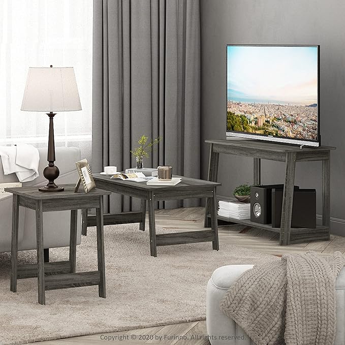 Furinno BEGINNING TV Stand, 2-Tier Rectangular Entertainment Center - Image 2