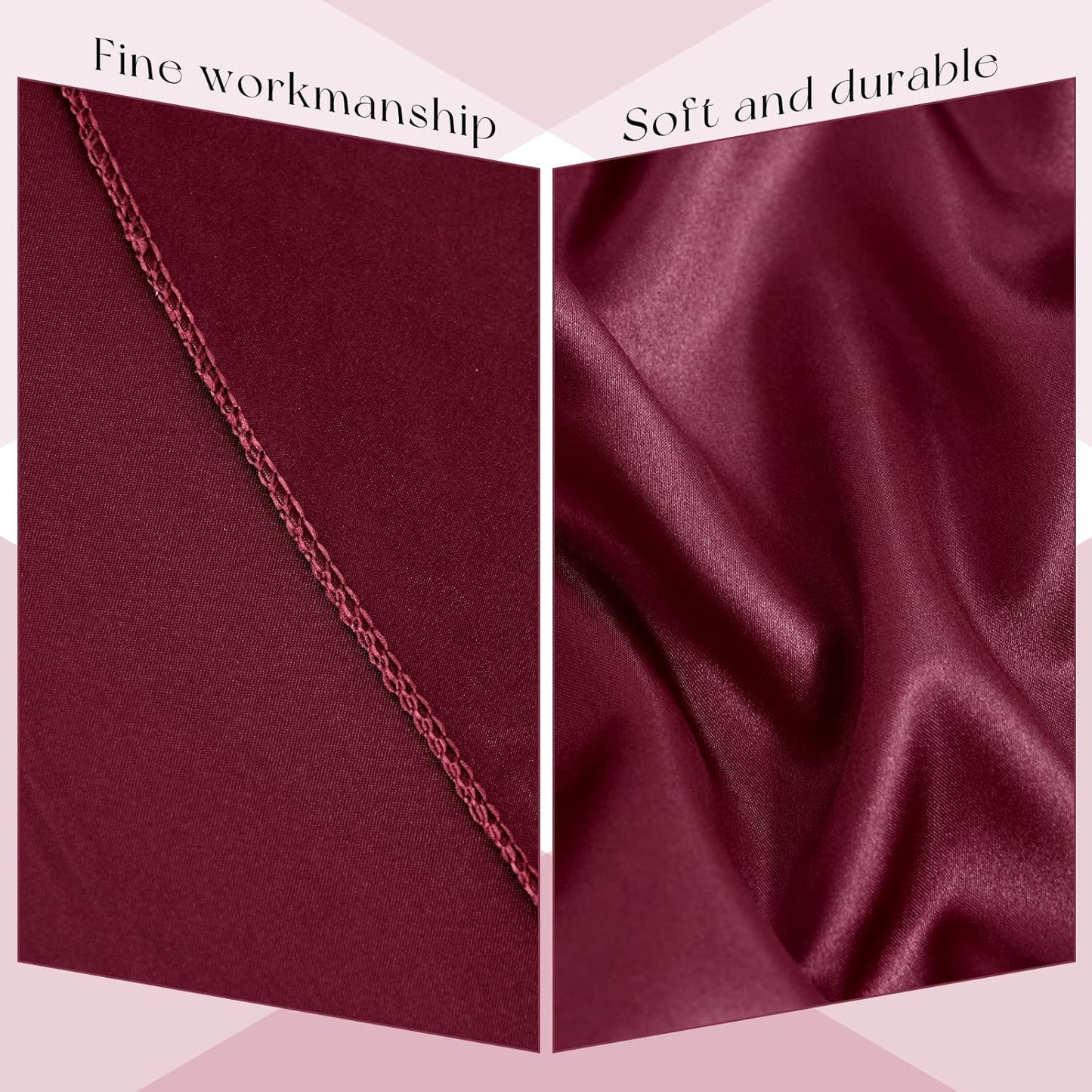 10 Packs Satin Tablecloth 120 Inch Burgundy Round Table Cloth Silk Tablecloth Smooth Fabric Overlay Satin Table Cover Decoration for Wedding Party Banquet Events