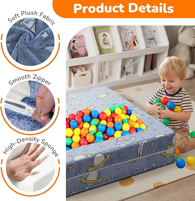 MeMoreCool Modular Kids Couch, Glow Play Toddler Couch - Image 6