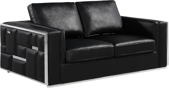 Blackjack Furniture Catania Modern Top Grain Italian Leather Sofa Set - Image 2