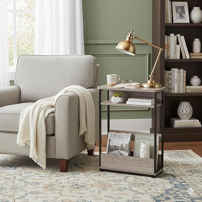 Narrow Side Table, 3-Tier Slim End Table - Image 2