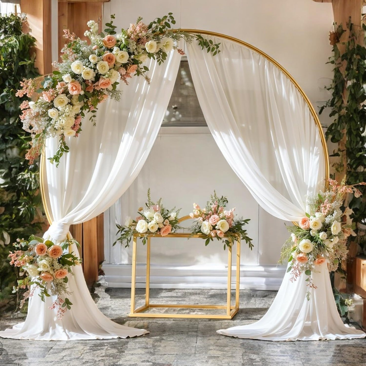 MDS Halloween Chiffon Draping Fabric - 1 Panel, 30" Wide x 30ft Long - Sheer Spooky Arbor & Canopy Drapery for Haunted House Backdrops, Party Ceilings, DIY Costumes & Themed Events - White