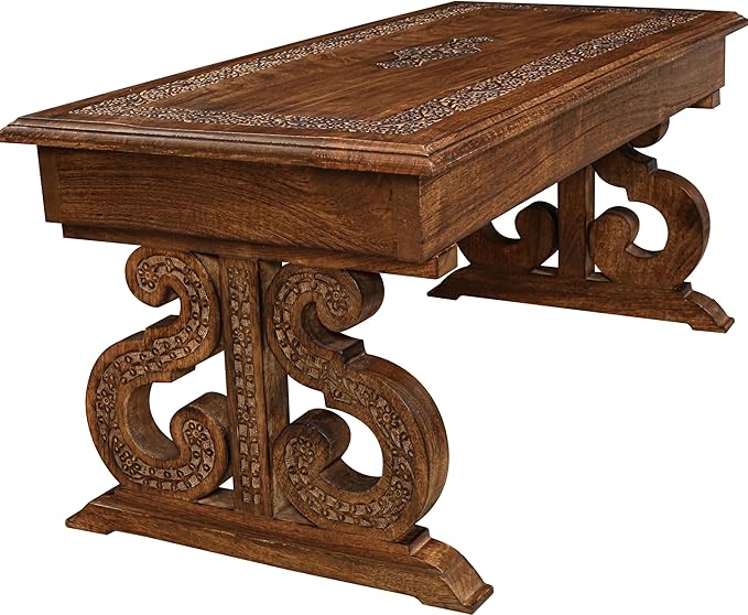 Lightnpro Handcrafted Mango Wood Rectangular Coffee Table - Image 5