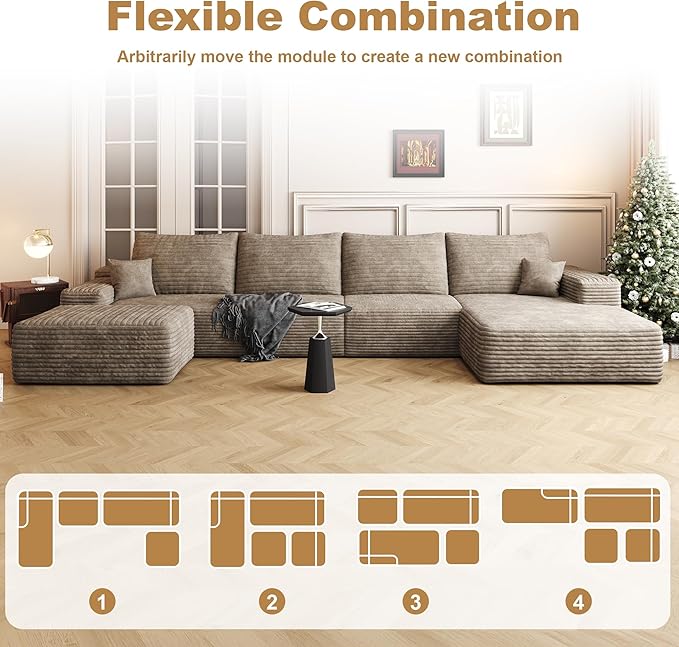 AUGOP 136" Sectional Couches for Living Room Modern Modular Sofa - Image 8