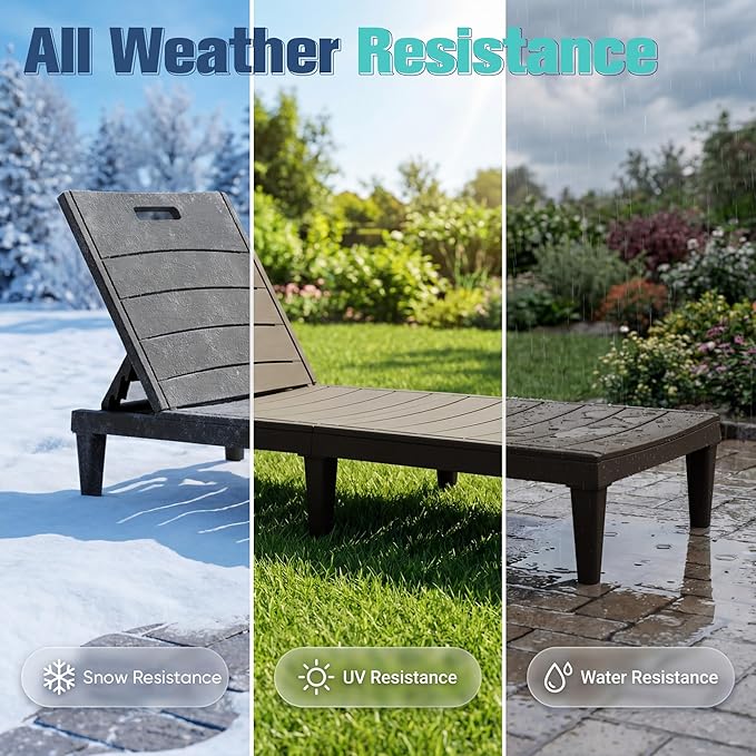 Devoko Outdoor Chaise Lounge Chair Set of 2 - Image 4