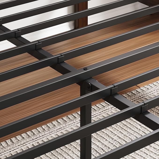 BOSRII 14in High Solid Bamboo Wood Platform Queen Size Bed Frame - Image 7