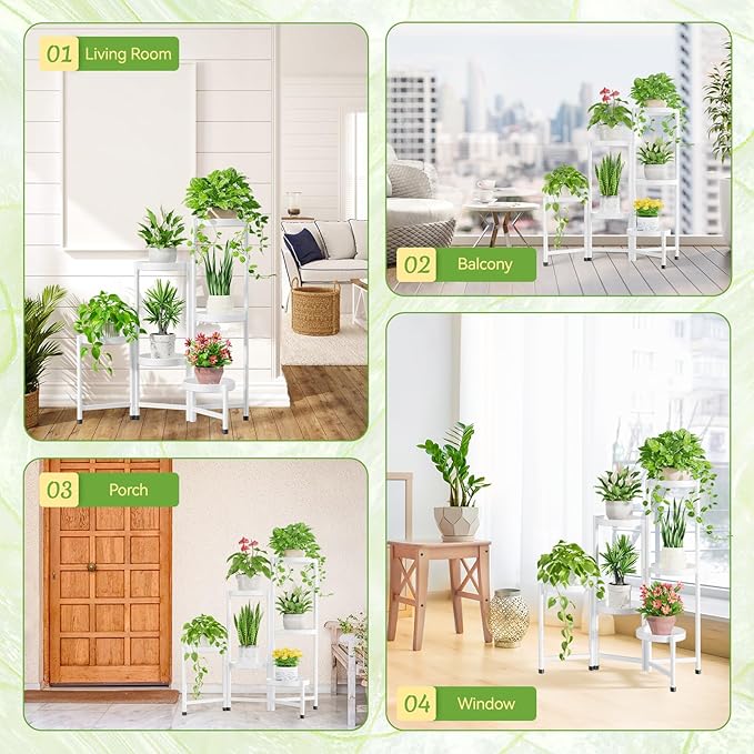 iDavosic.ly Plant Stand Indoor Outdoor, 6 Tier Corner Metal Flower Display - Image 4