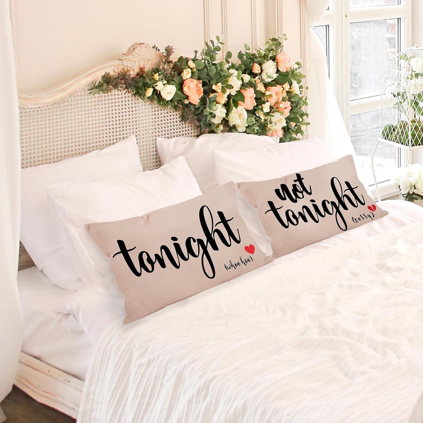 Mancheng-zi Bridal Gift,12x20 Pillow Cover,Bridal Shower Gifts,Funny Couples Reversible Linen Pillow Cover, Bachelorette Party Gifts,Bridal Gifts for Bride,Wedding Gifts for Bride(Light Brown)