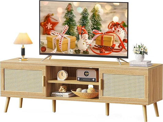 SUPERJARE Boho TV Stand for 65 Inch TV, Entertainment Center by SUPERJARE