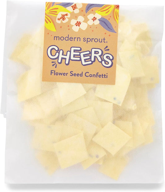 Modern Sprout Plantable Seed Paper Confetti Poppers Refill Packs (12 Pack/100pc) - Plastic-Free Refill for Creative Gardening - Wildflower Seeds for Kids Garden Party Favors & Birthday Poppers -Cheers