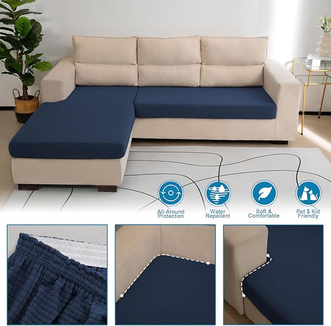 Water Repellent Couch Cushion Cover Loveseat Cover, Stretch Sectional Sofa Seat - Image 5