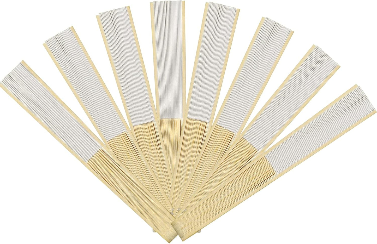 Coucoland 50Pcs Hand Fan Bulk - White Bamboo Folding Handheld Fan Hand fan for Wedding Home Decoration Party Favors Bridal Dancing Party