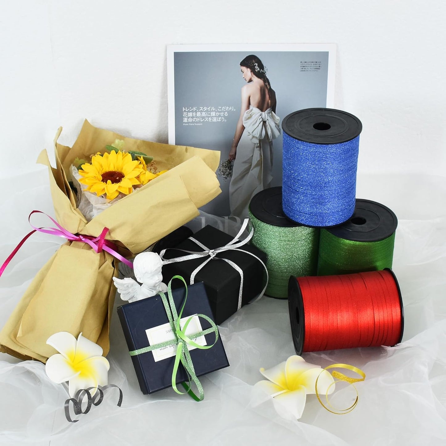 BEISHIDA 500 Yards Dark Green Glitter Ribbon Curling Crimped, Glitter Ribbon Balloon String Shiny for Gift Wrapping Ribbon for Birthday Party Festival Art Craft Decor Florist Flowers Decoration