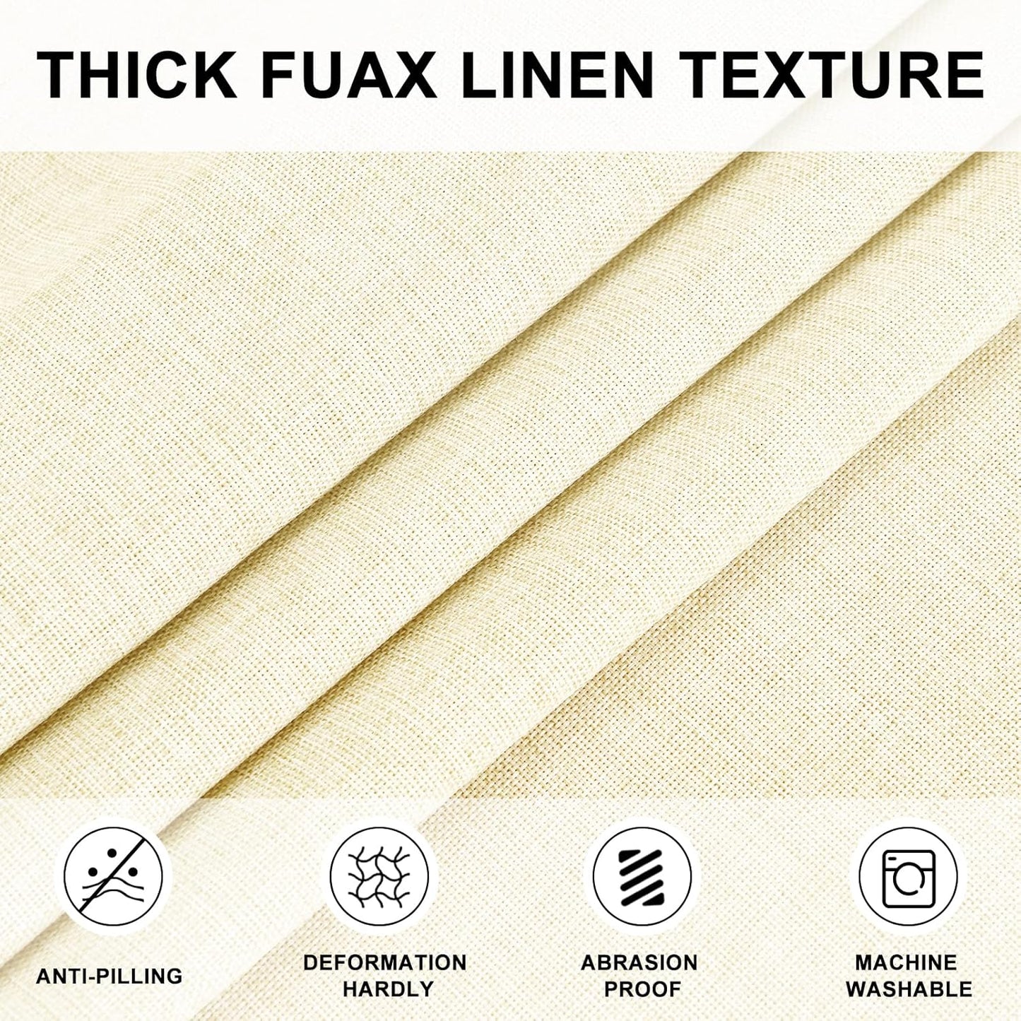 Hiasan Round Tablecloth 30 Inch Linen - Wrinkle and Stain Resistant Washable Polyester Fabric Table Cloth for Dining Room Kitchen Party, Champagne