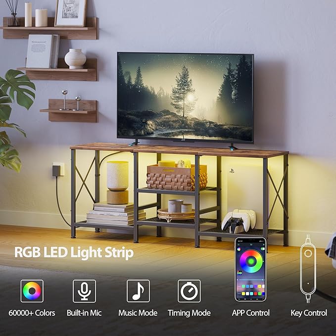 JARHETUN TV Stand with LED Lights - Image 4