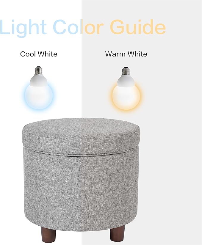 Homepop Home Decor | Upholstered Round Storage Ottoman | Ottoman - Image 11