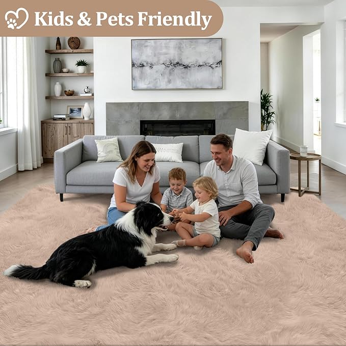 Fluffy 5x7 Area Rugs for Living Room Bedroom: Ultra Soft Shag Rug Non-Slip - Image 4