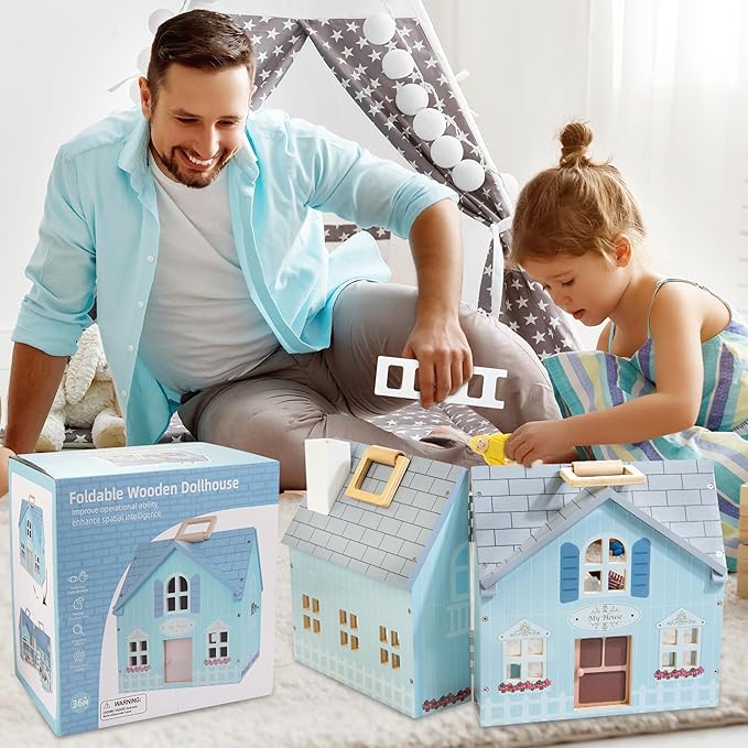 WOODMAM Foldable Wooden Dollhouse - Image 7