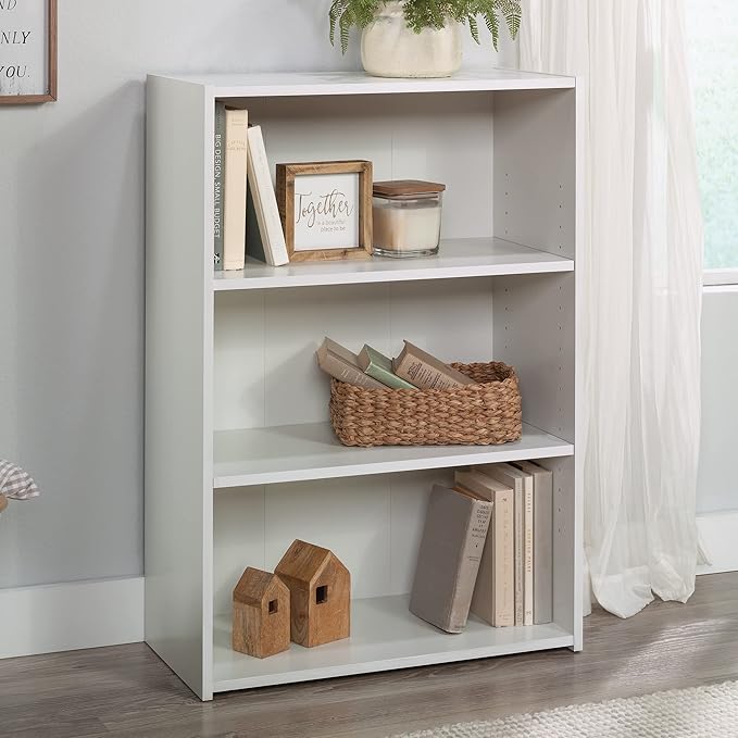 Sauder Beginnings 3-Shelf Bookcase/ Book shelf, Soft White finish - Image 2