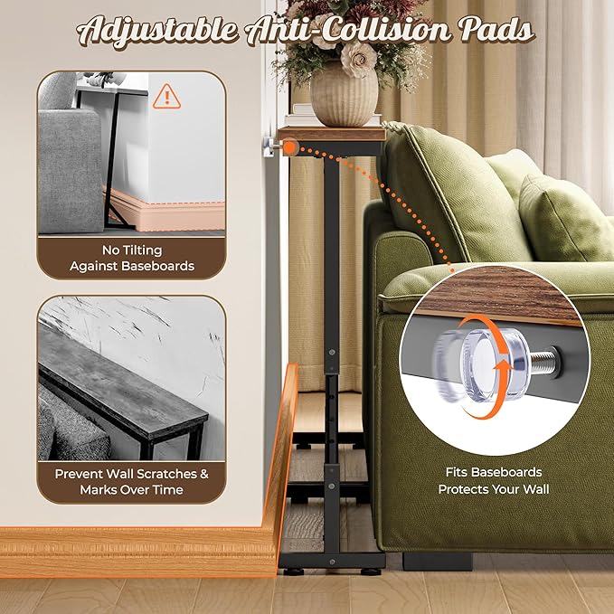 Huuger 39.4 Inch Behind Couch Table - Image 7