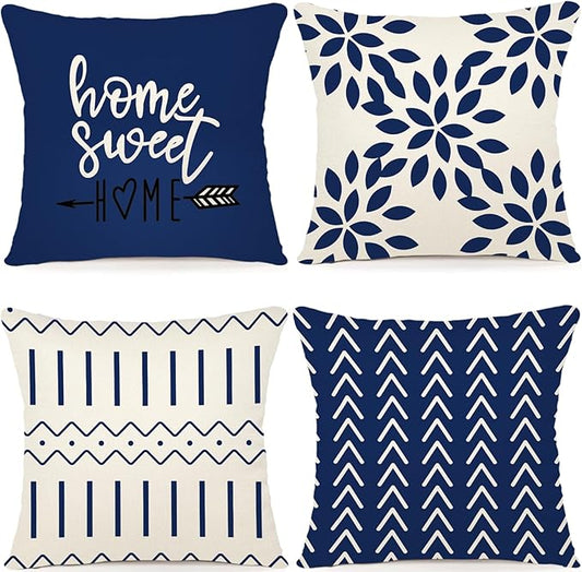 YCOLL Pillow Covers 18x18 Set of 4, Modern Sofa Throw Pillow Cover, Decorative by PillowCoversExpert