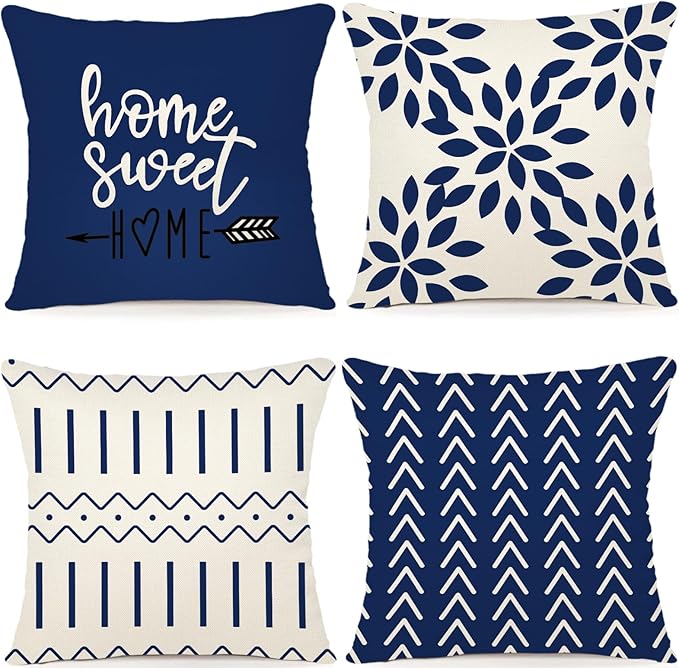 YCOLL Pillow Covers 22x22 Set of 4, Modern Sofa Throw Pillow Cover, Decorative by PillowCoversExpert