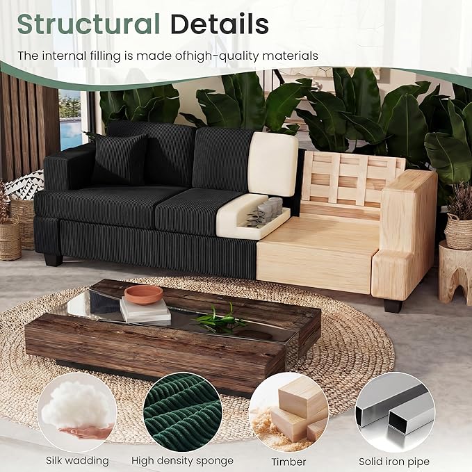 YOUDENOVA 2 Piece Set Comfy Sofa Couch, Loveseat Sofa * 2 - Image 5