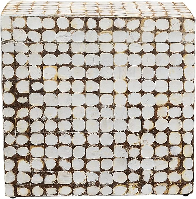 East at Main Rectangle Storage Side Table – Coconut Shell Mosaic Inlay - Image 10