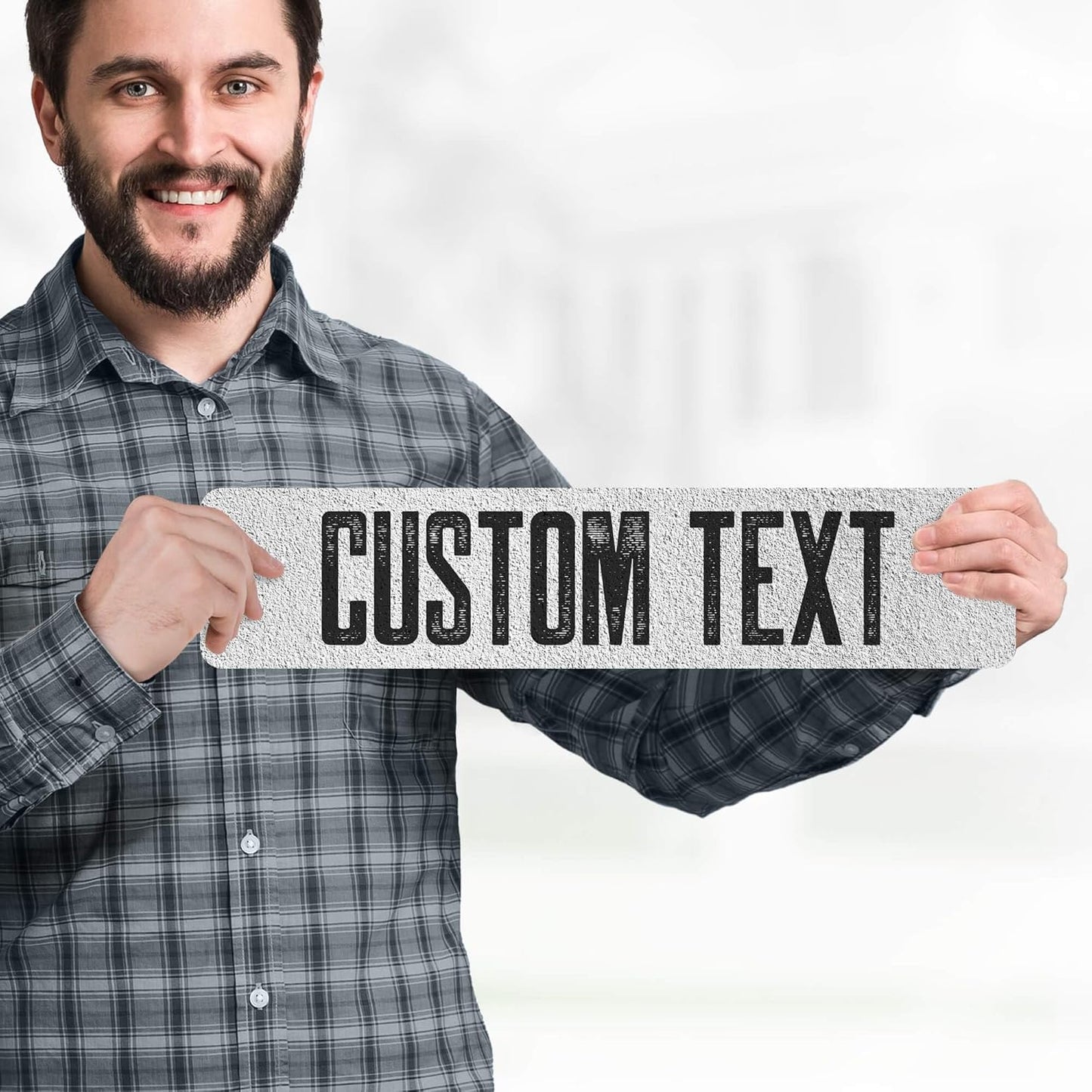 Custom Sign, Custom Street Sign, 11 Font Colors, 13 Font Styles, 4 Hole Options, 22 Sizes, 4x18 Inches, Rust Free DiBound, Fade Resistant, Made in USA by My Sign Center (Concrete)