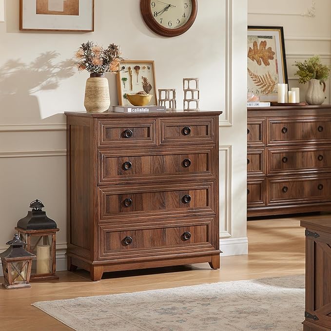 Joaxswe Farmhouse 5 Drawer Dresser - Image 7