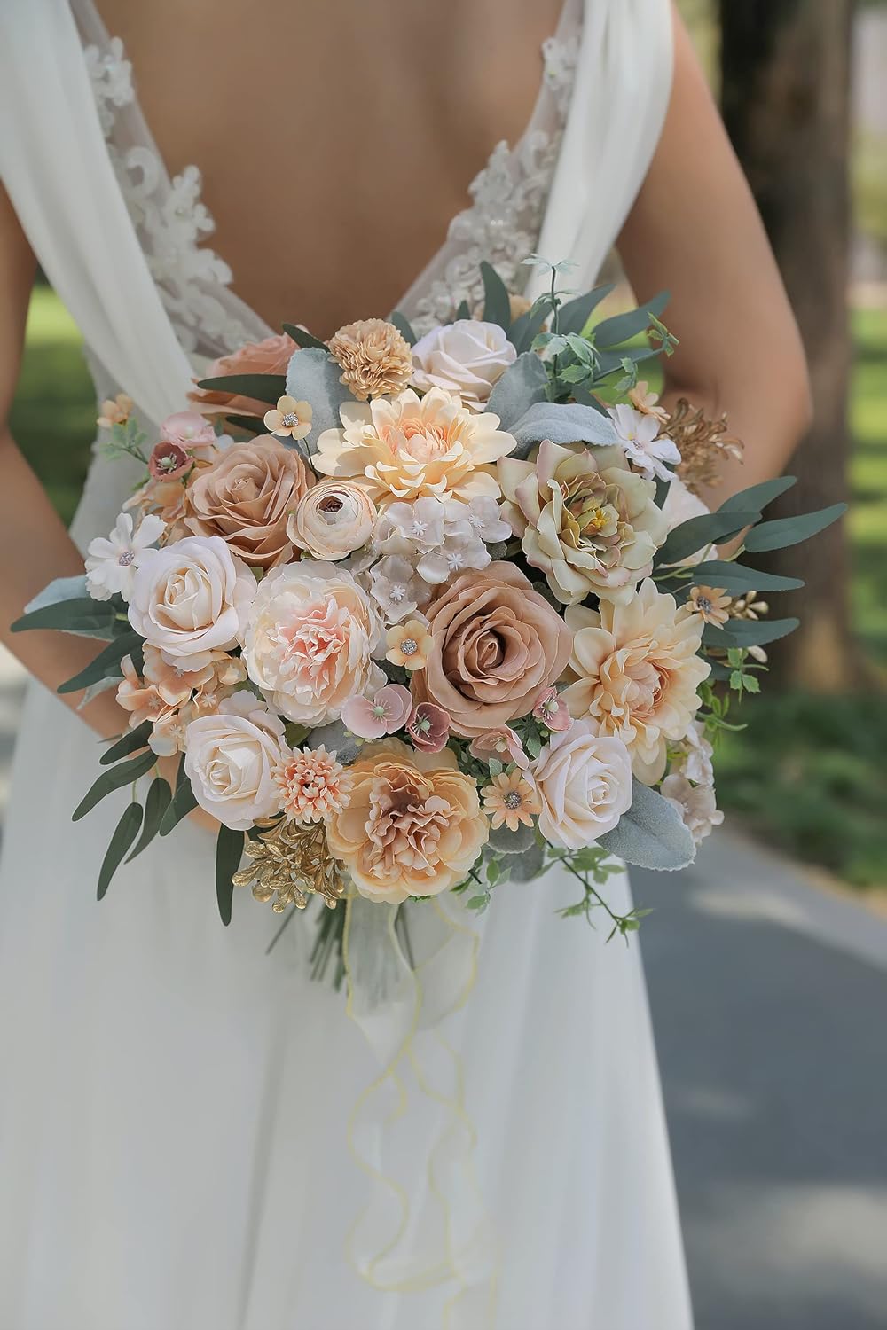 Serra Flora Artificial Flowers Combo Box Set Faux Flowers Bulk Flower Leaf with Stems for DIY Wedding Bouquets Centerpieces Baby Shower Party Home Decorations